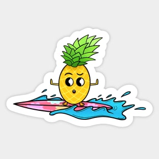 Surfing Pineapple Sticker